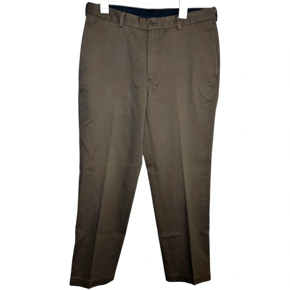 Brooks Brothers‎ 346 Advantage Chino Clark Pant Brown 100% Cotton Size 35x32